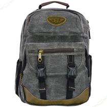 Mochila de Lona Reforçada Com Sintético Escolar Camping Multiuso Divisória Interna