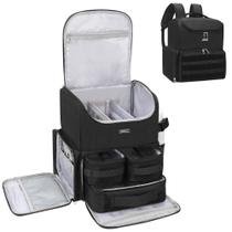 Mochila de maquiagem Relavel Large com 3 bolsas transparentes pretas Mochila de maquiagem Relavel Large com 3 bolsas transparentes pretas