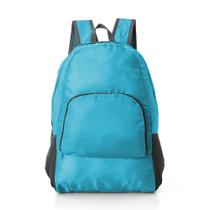 Mochila de Nylon Dobrável Impermeável Esportiva Escolar 25 Litros - Azul Claro