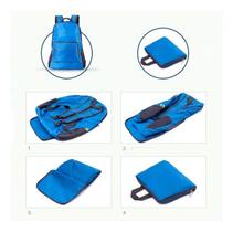 Mochila De Nylon Dobrável Impermeável Esportiva Escolar 25L - id1- Cor Azul