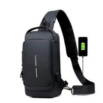 Mochila de Ombro Transversal OEM PX1-Preto Compacta à Prova Dágua 30x16x9cm Preto Unissex Mochila de Ombro Transversal OEM PX1-Preto Compacta à Prova Dágua 30x16x9cm Preto Unissex