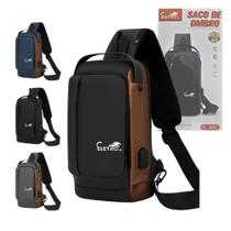 Mochila de Ombro Transversal Portátil Viagens com Trava Antifurto Eletromex EL-3802 Mochila de Ombro Transversal Portátil Viagens com Trava Antifurto Eletromex EL-3802