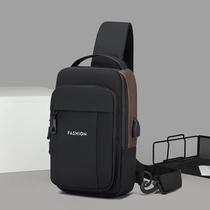 Mochila De Peito Masculina À Prova D'água Com Trava De Código Usb Alta Qualidade Cores:Sem fechadura Preto