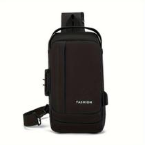 Mochila de Peito OEM em PU para Notebook 8 Polegadas Preto com Trava de Código e Porta USB Masculino Mochila de Peito OEM em PU para Notebook 8 Polegadas Preto com Trava de Código e Porta USB Masculino