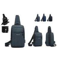 Mochila de Peito Oem Masculina à Prova D'água em Pu para Notebook 8 Polegadas Preto