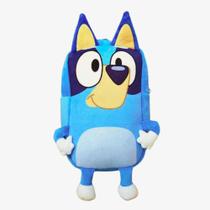 Mochila de Pelúcia Infantil Azul 38x22cm Super Fofa, Confortável para Passeios mochila pelucia