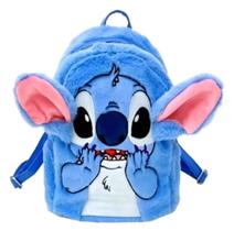 Mochila De Pelúcia Stitch Cor Azul Disney Bolsa Bag Mochila De Pelúcia Stitch Cor Azul Disney Bolsa Bag