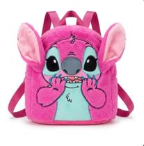 Mochila De Pelúcia Stitch Cor Pink Disney Bolsa Bag