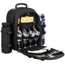 Mochila de piquenique Sunflora para 4 pessoas com conjunto de 2 cobertores Mochila de piquenique Sunflora para 4 pessoas com conjunto de 2 cobertores