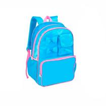 Mochila De Poliéster Azul 17 Litros Zíper Reforçado 4 Bolso Mochila De Poliéster Azul 17 Litros Zíper Reforçado 4 Bolso