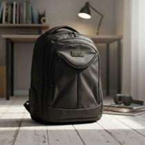 Mochila De Poliéster Para Notebook Com Cabo De Aço Preta