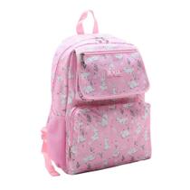 Mochila de polyester rosa de coelinhos Mochila de polyester rosa de coelinhos