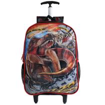 Mochila De Rodas Com Lancheira Escolar Dinossauro T-rex Attack Infantil Mochila De Rodas Com Lancheira Escolar Dinossauro T-rex Attack Infantil