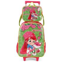 Mochila De Rodas E Lancheira Luxcel Moranguinho Ic39862Mg-Vd