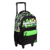 Mochila de Rodas Escolar MineCraft Plus Sestini Verde Mochila de Rodas Escolar MineCraft Plus Sestini Verde