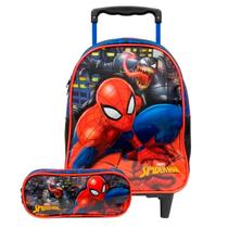 Mochila De Rodas + Estojo Homem Aranha Vermelho E Preto Mochila De Rodas + Estojo Homem Aranha Vermelho E Preto