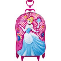 Mochila de Rodas Princesa Cinderela Escolar Infantil 3D