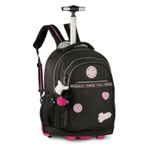 Mochila de Rodas Rebecca Bonbon - 9 Litros - Rosa e Preto - Estilo e Praticidade Mochila de Rodas Rebecca Bonbon - 9 Litros - Rosa e Preto - Estilo e Praticidade