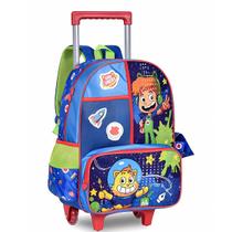 Mochila De Rodas Rodinhas Escolar Infantil Gato Galactico