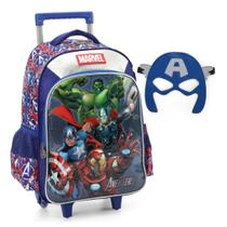 Mochila De Rodinha Avengers Com Mascara Azul Luxcel