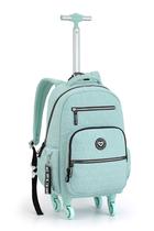 Mochila De Rodinha Com Alça Escolar Faculdade Feminina Infantil Juvenil Seanite Color Up Bolsa Menina Com Rodas 360 Verde Água