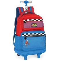 Mochila de Rodinha e Costas Super Mario Premium Azul Luxcel