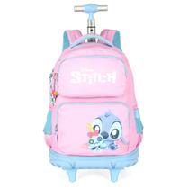 Mochila De Rodinha Escolar Bolsa Carrinho Menina Lilo Stitch