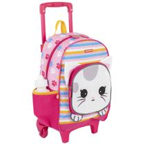 Mochila de Rodinha Escolar Creche Infantil Media Kids Cat Sestini Rosa