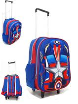 Mochila De Rodinha Escolar Infantil Menino Capitão América