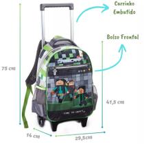 Mochila De Rodinha Escolar Infantil Menino GameCraft Denlex Mochila De Rodinha Escolar Infantil Menino GameCraft Denlex
