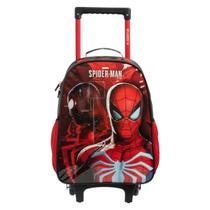 Mochila de Rodinha Escolar Spider Man Marvel Preto e Vermelho