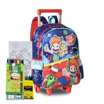 Mochila de Rodinha Gato Galáctico Youtuber Infantil Meninos Escolar