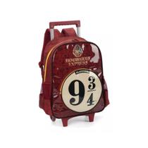 Mochila De Rodinha Harry Potter Hogwarts Vinho 30x40x15cm