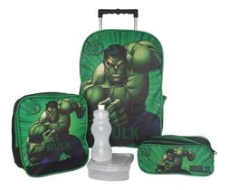 Mochila De Rodinha Incrível Hulk Escolar Kit G Disponível