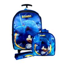 Mochila de Rodinha Infantil Escolar Masculina Kit Personagem