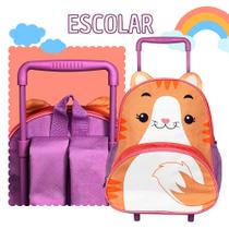 Mochila de Rodinha Infantil - Gato Capacidade: 17 Litros Alça Retrátil