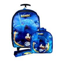 Mochila de Rodinha Infantil Masculina Escolar kit Lancheira