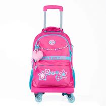 Mochila de Rodinha Infanto Juvenil Feminina BG Joy Rosa
