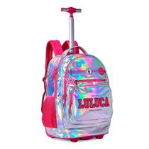 Mochila de Rodinha Juvenil Luluca Pvc Holográfica LU24009 - Clio