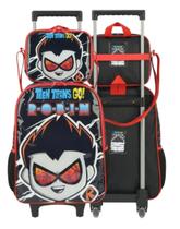Mochila De Rodinha + Lancheira Escolar Jovens Titãs Luxcel