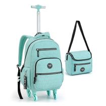 Mochila De Rodinha + Lancheira Estrela Matelasse Verde Mochila De Rodinha + Lancheira Estrela Matelasse Verde