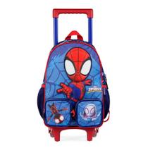 Mochila de Rodinha Masculina Infantil Spidey Baby 3D Azul Escuro
