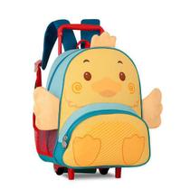 Mochila De Rodinha Pequena Infantil Tubarão ou Pinguim ou Pato da Clio Pets CP2650B