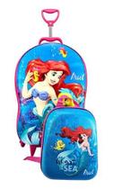 Mochila De Rodinha Sereia Ariel 3d Lancheira Maxtoy Ref 3855CM22