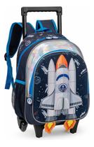 Mochila De Rodinha Space Foguete Escolar 2024 Auto Relevo