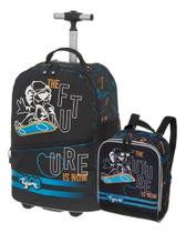 Mochila De Rodinha Tubo Tigor Lov It Future +lancheira Preto