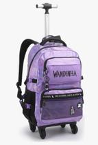 Mochila De Rodinha Wandinha Holografica ROXA MR43793 - Seanite Mochila De Rodinha Wandinha Holografica ROXA MR43793 - Seanite