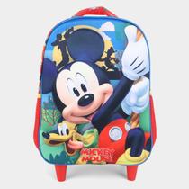 Mochila de Rodinha Xerys Disney Mickey E Pluto