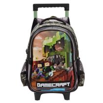 Mochila De Rodinhas 2 em 1 Escolar Infantil Gamecraft Zombie Mochila De Rodinhas 2 em 1 Escolar Infantil Gamecraft Zombie