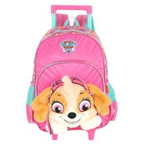 Mochila De Rodinhas 2 em 1 Escolar Paw Patrol 3D Pelúcia